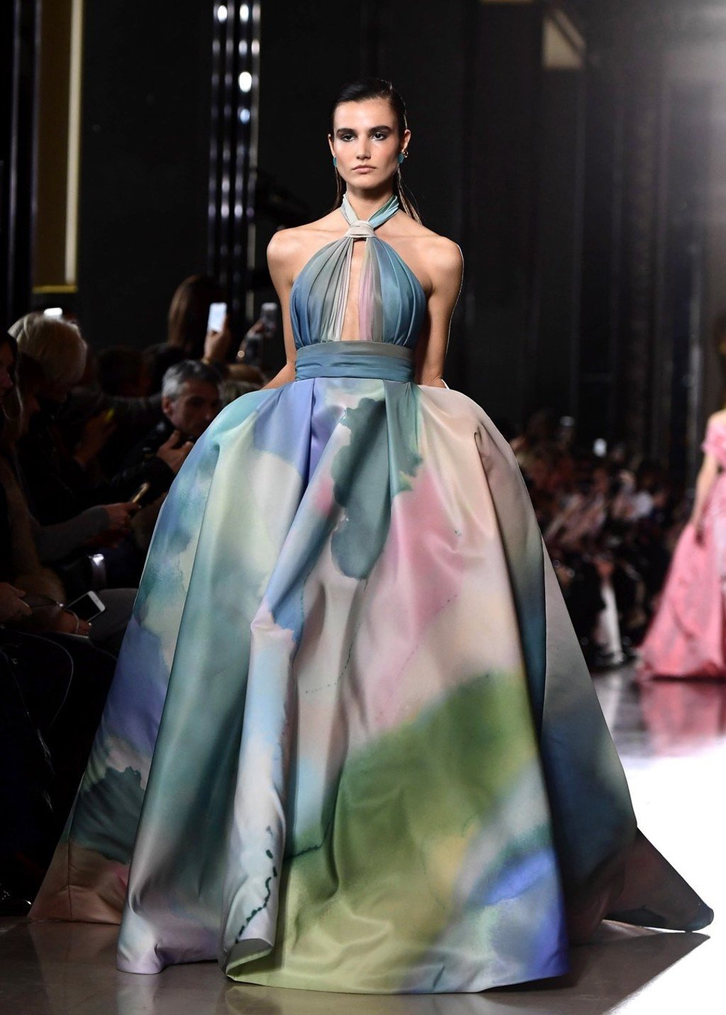 A model presents a creation from Elie Saab’s spring/summer 2019 haute couture collection at Paris Fashion Week on January 23. Photo: EPA-EFE