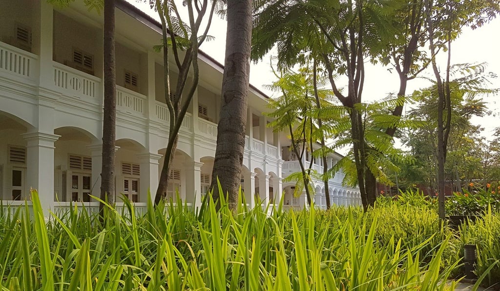 Century-old colonial army barracks on Sentosa Island were developed into the Capella Singapore. Century-old colonial army barracks on Sentosa Island were developed into the Capella Singapore.
