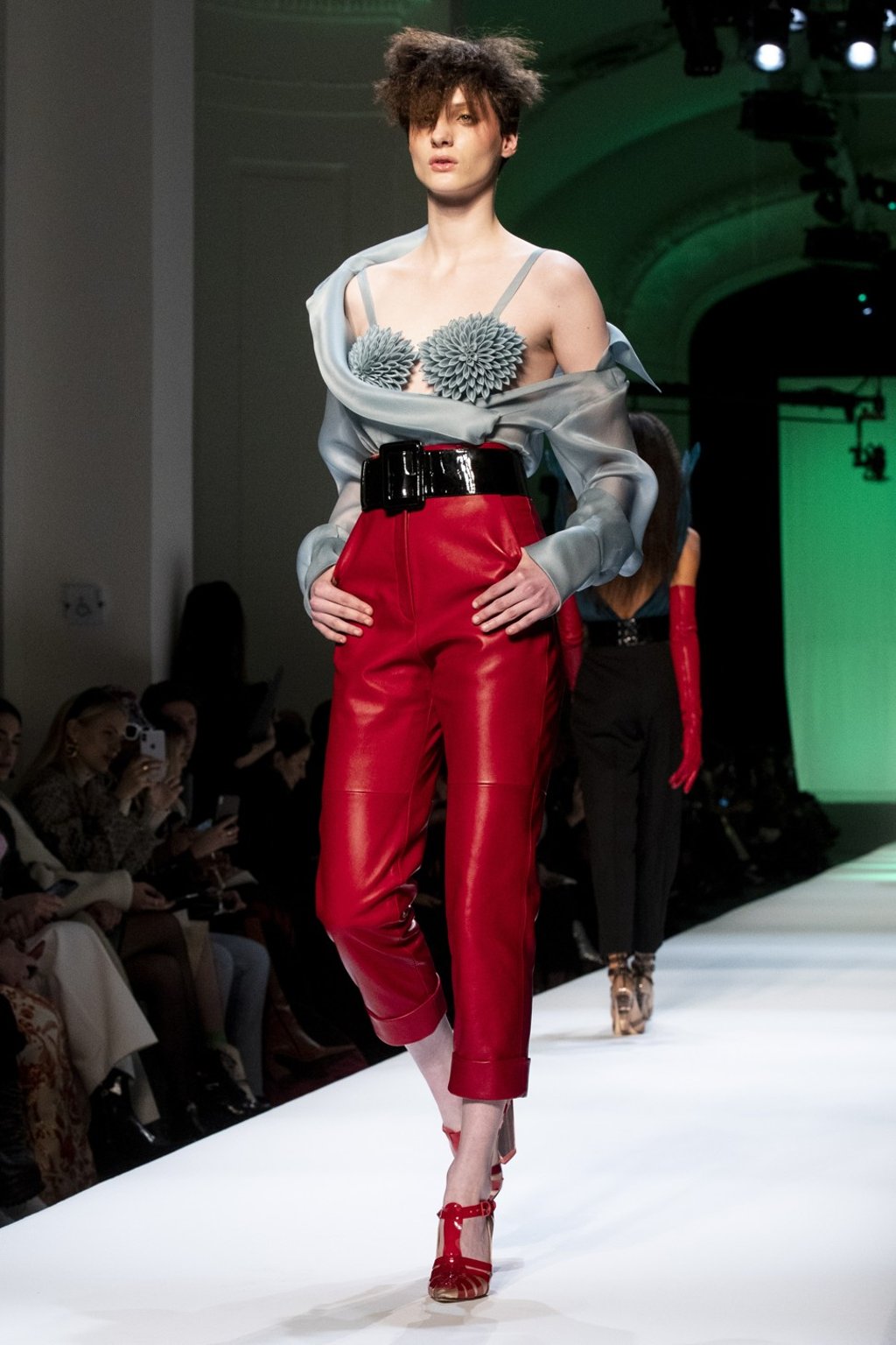 A model presents a Jean-Paul Gaultier creation in Paris. Photo: EPA-EFE