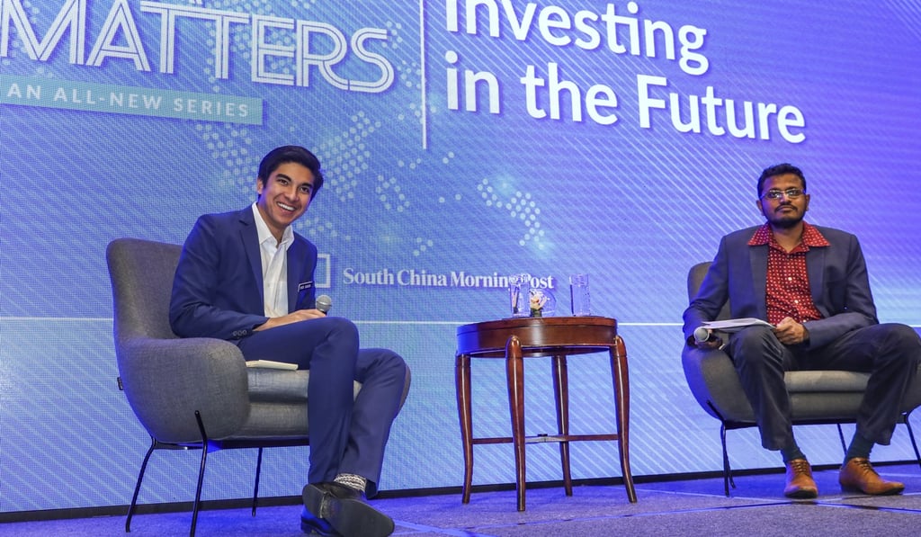 Syed Saddiq (left) and Bhavan Jaipragas, the Post’s Asia Correspondent, speak during the Asia Matters conference in Admiralty. Photo: Nora Tam