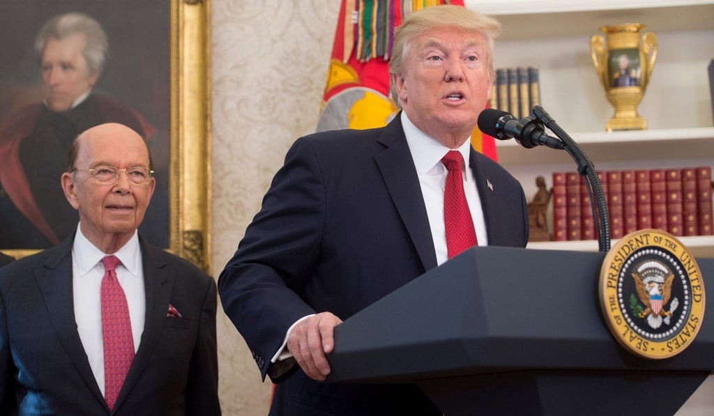 Ross with US President Donald Trump in 2017. Ross is a billionaire and long-time friend of Trump’s. Photo: AFP