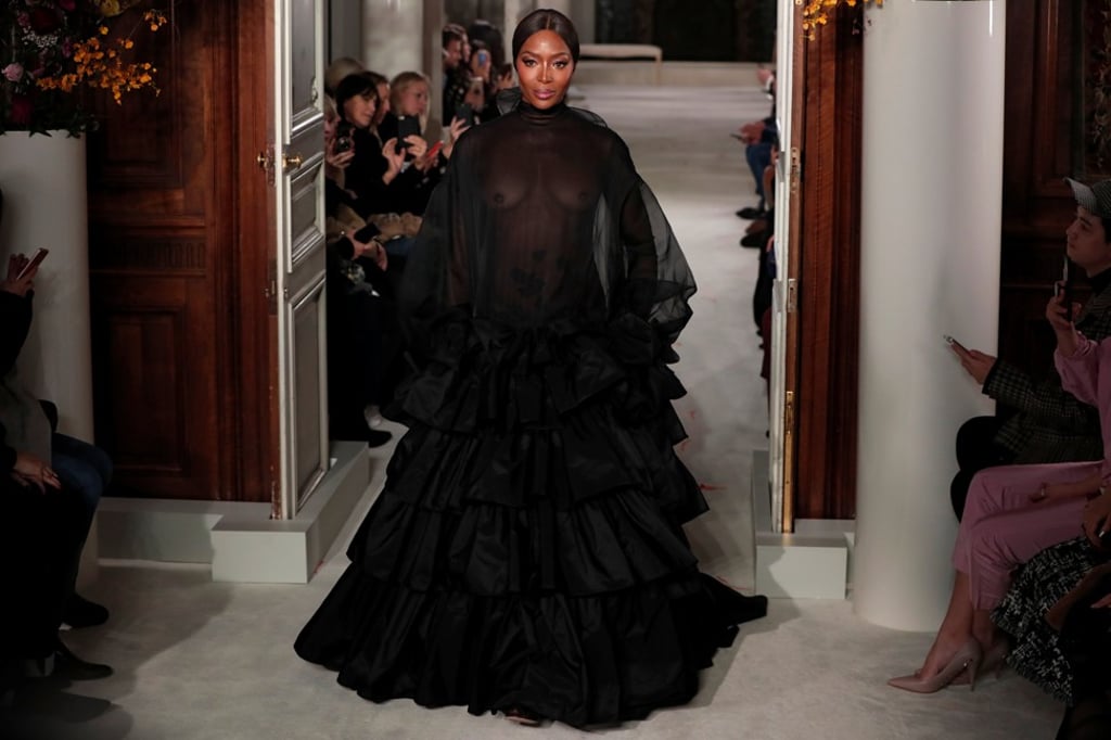 Paris Haute Couture 2019 Valentino s dramatic offering featuring Naomi Campbell leaves Celine Dion in tears South China Morning Post