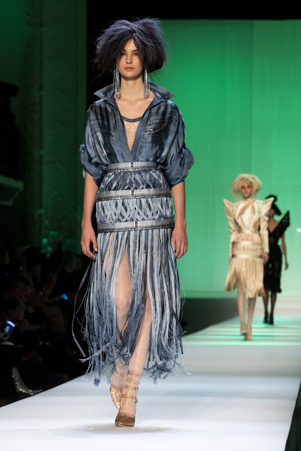 A model presents a Jean-Paul Gaultier creation in Paris. Photo: EPA-EFE