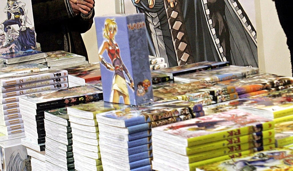 A file photo of Japanese manga books on display at a comic book festival. Photo: AFP