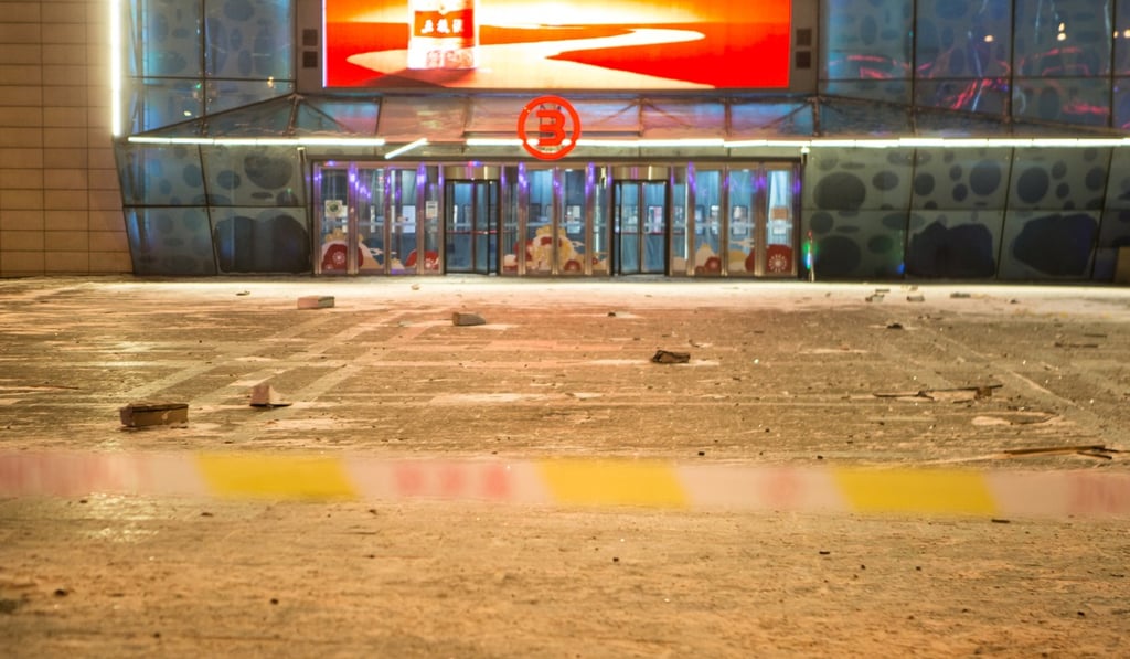 Police said the bomber blew up his car in the basement of the shopping centre then detonated several more devices in his flat on the 30th floor. Photo: Reuters