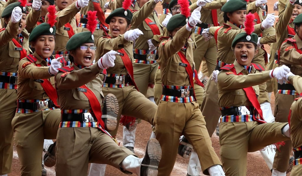 National Cadet Corps cadets in Bhopal, India. Photo: EPA National Cadet Corps cadets in Bhopal, India. Photo: EPA