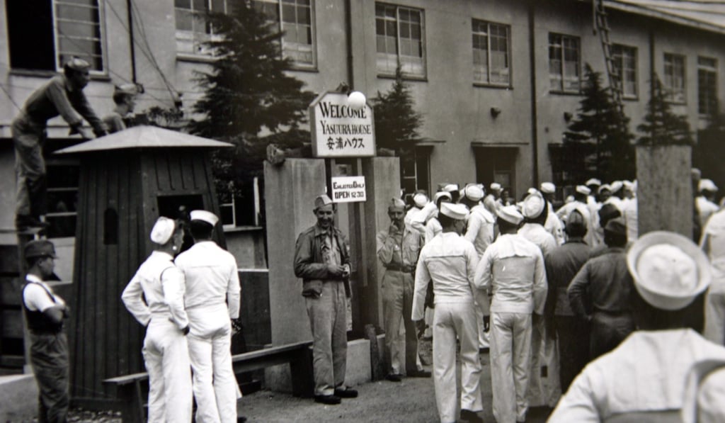 American sailors in Yokosuka, south of Tokyo, after the end of the second world war. Photo: AP