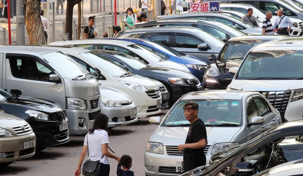 Cars in a parking lot outside Victoria Park in Causeway Bay. Photo: K.Y. Cheng