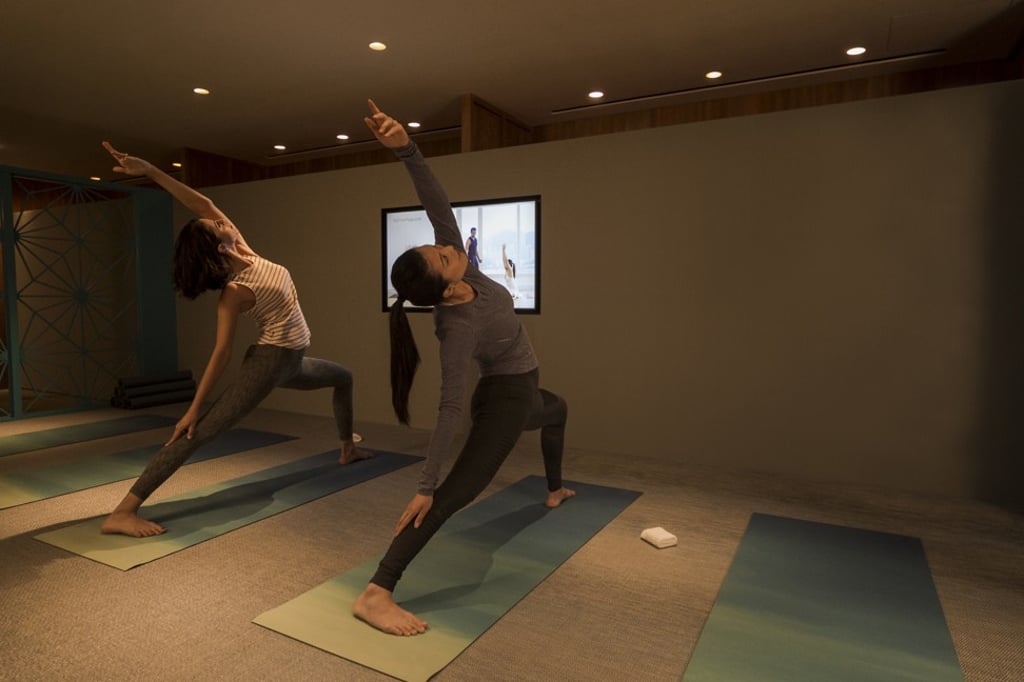 Cathay Pacific has opened The Sanctuary by Pure Yoga within its business class lounge at Hong Kong International Airport, where travellers can practise yoga before their flights. Cathay Pacific has opened The Sanctuary by Pure Yoga within its business class lounge at Hong Kong International Airport, where travellers can practise yoga before their flights.