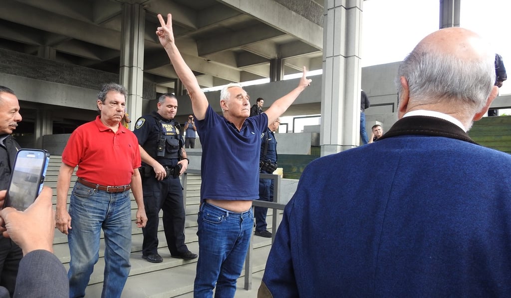 Roger Stone leaves the federal courthouse in Fort Lauderdale, Florida on January 25, 2019. Photo: TNS