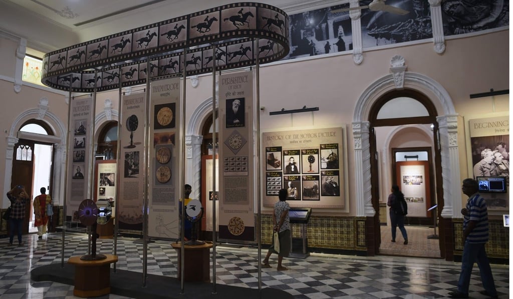 Visitors browse through exhibits at the National Museum of Indian Cinema. Photo: AFP