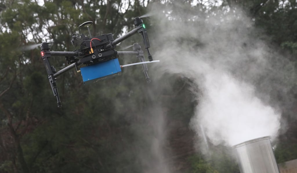 The drone sensors can pick up readings 50 metres from the funnels of ships. Photo: Dickson Lee