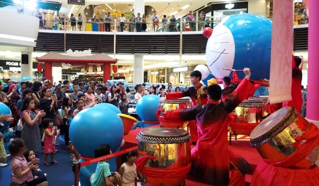 Pardigm Mall in Malaysia chose to go with Japanese cartoon icon Doraemon to celebrate the Year of the Pig. Photo: Handout