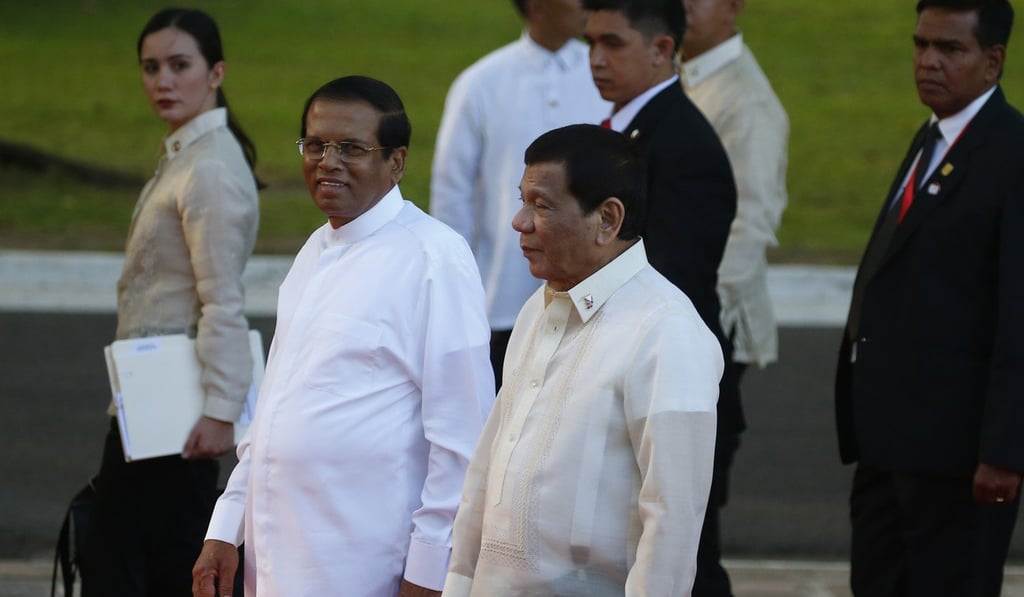 Sri Lankan President Maithripala Sirisena and Philippine President Rodrigo Duterte. Photo: AP