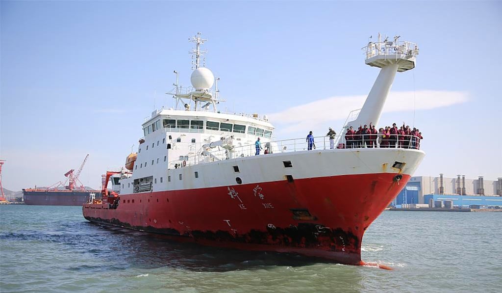 Marine research ship Kexue returned to Qingdao, Shandong province on Thursday. Photo: VCG
