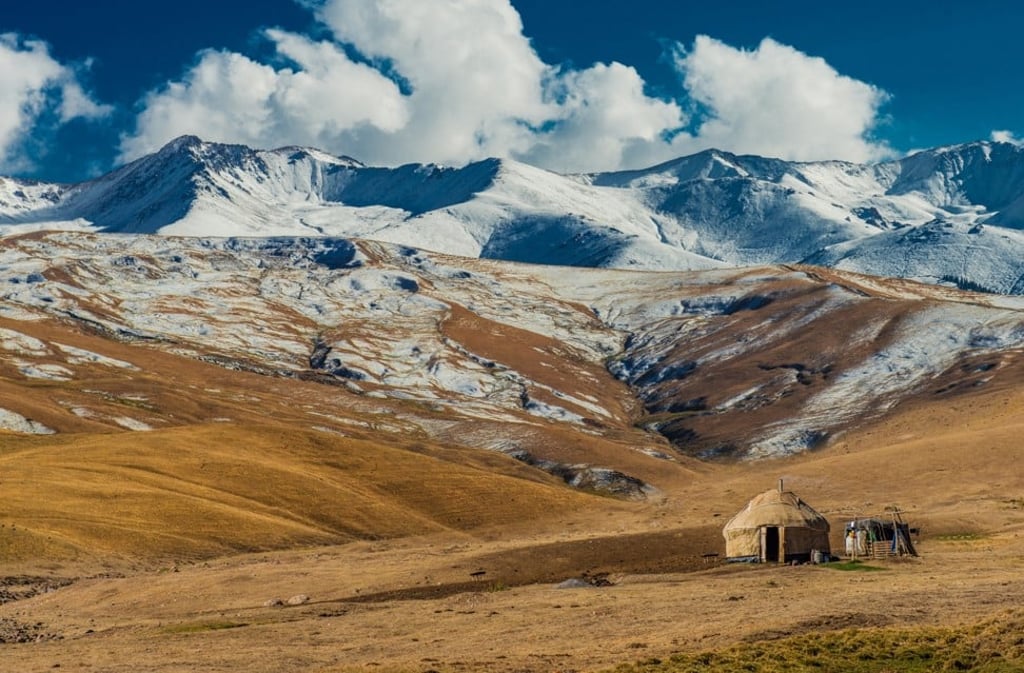 A yurt set up by the local nomads