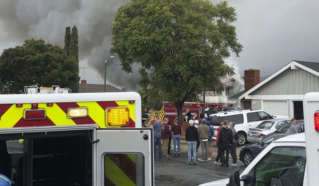 The two injured were taken to a hospital with burn injuries. Photo: AP The two injured were taken to a hospital with burn injuries. Photo: AP