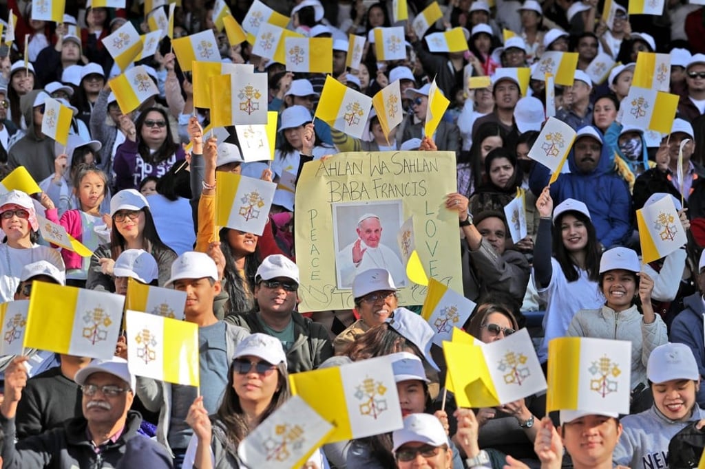 About 135,000 people attended the mass led by Pope Francis. Photo: AFP