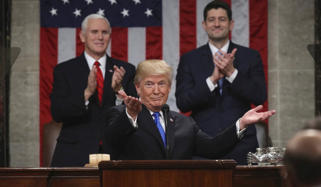 US President Donald Trump during his first State of the Union address in 2018. File photo: AP