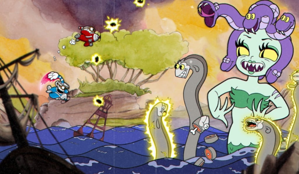 Art from the video game Cuphead. Art from the video game Cuphead.