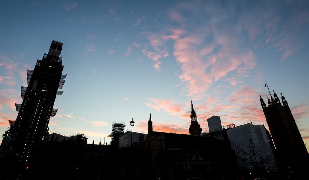 Scaffolding surrounds Elizabeth Tower, also known as Big Ben, of the Houses of Parliament in the Westminster district of London. Photo: Bloomberg