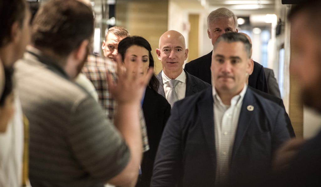 Jeff Bezos visiting The Washington Post’s offices. Photo: The Washington Post