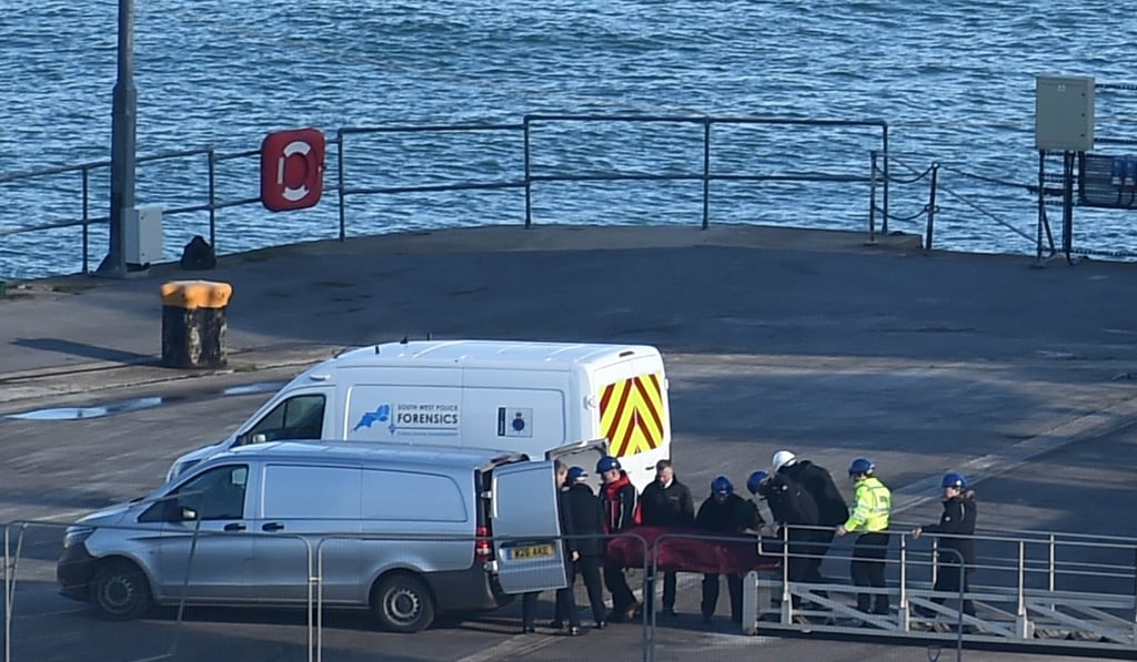 A body is taken off the Geo Ocean III, recovered from the wreckage of a plane carrying Argentine footballer Emiliano Sala at Weymouth harbour, southwest England. The body has been identified as that of Sala, police said. Photo: AFP A body is taken off the Geo Ocean III, recovered from the wreckage of a plane carrying Argentine footballer Emiliano Sala at Weymouth harbour, southwest England. The body has been identified as that of Sala, police said. Photo: AFP