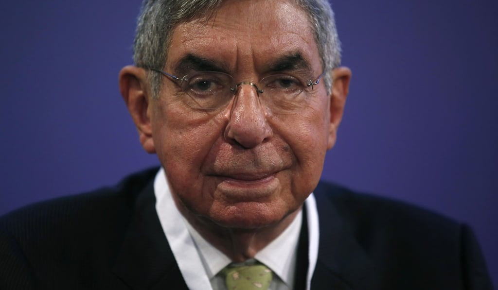 Oscar Arias, Nobel Prize winner and former president of Costa Rica, at the opening ceremony of the XV World Summit of Nobel Peace Laureates at the University in Barcelona, Spain, in 2015. Photo: AP