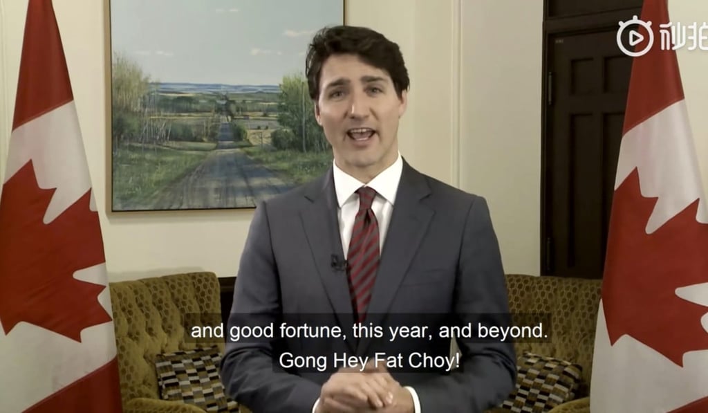 Prime Minister Justin Trudeau’s Lunar New Year message on Weibo prompted a mixed reaction from Chinese internet users. Photo: Weibo