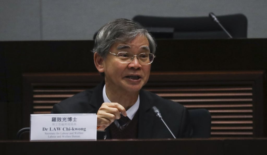 Law Chi-kwong says the governemnt has not taken anything away from CSSA recipients. Photo: Edmond So