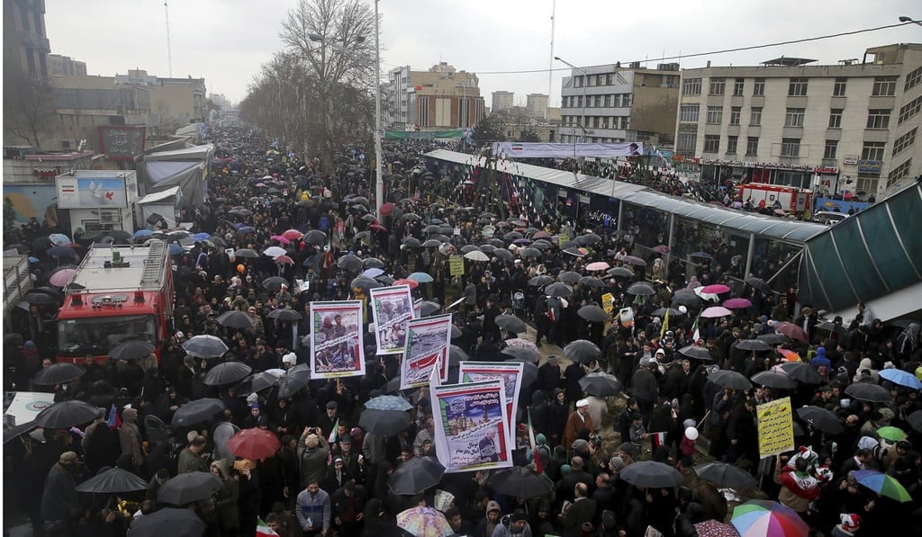 Iranians marking the 40th anniversary of the 1979 Islamic Revolution. Photo: AP
