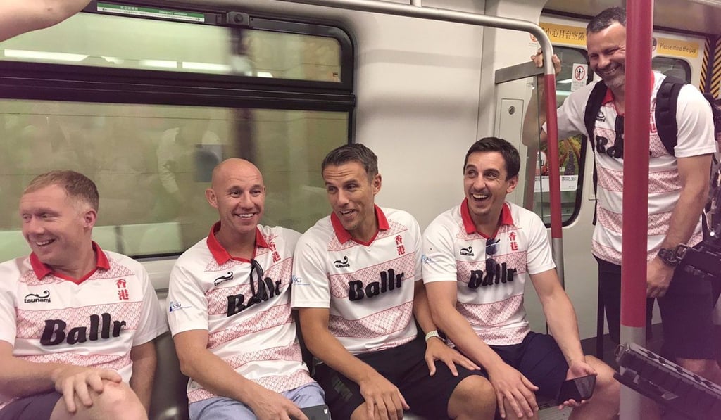 Paul Scholes on a trip to Hong Kong with his former teammates in 2017.