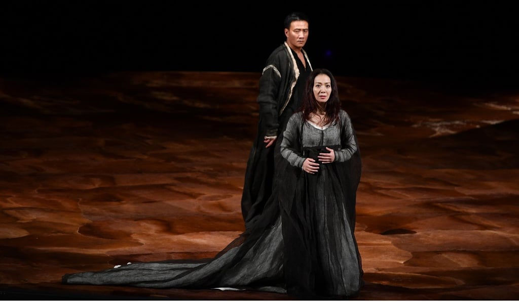 Hu (left) and Lu Fang in The Tragedy of Hamlet, Prince of Denmark. Photo: Beijing LiLiuyi Theatre Studio Hu (left) and Lu Fang in The Tragedy of Hamlet, Prince of Denmark. Photo: Beijing LiLiuyi Theatre Studio