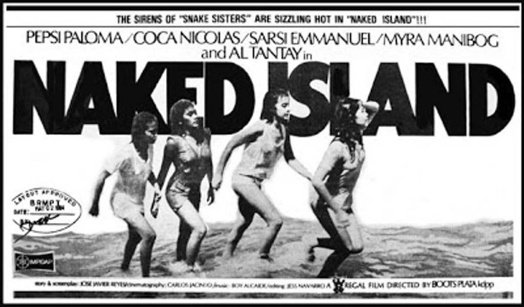 A poster for bomba movie Naked Island.