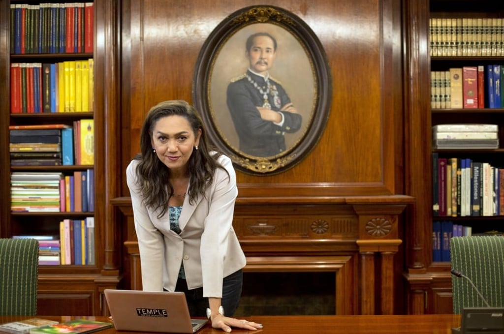 Pauline Ngarmpring at the Mahachon party head office in Bangkok. Photo: AP Pauline Ngarmpring at the Mahachon party head office in Bangkok. Photo: AP
