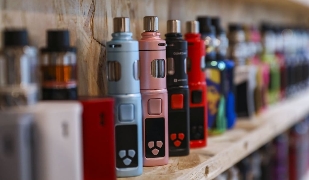E-cigarettes and other vaping products on display at a store in Tsim Sha Tsui. Photo: Nora Tam