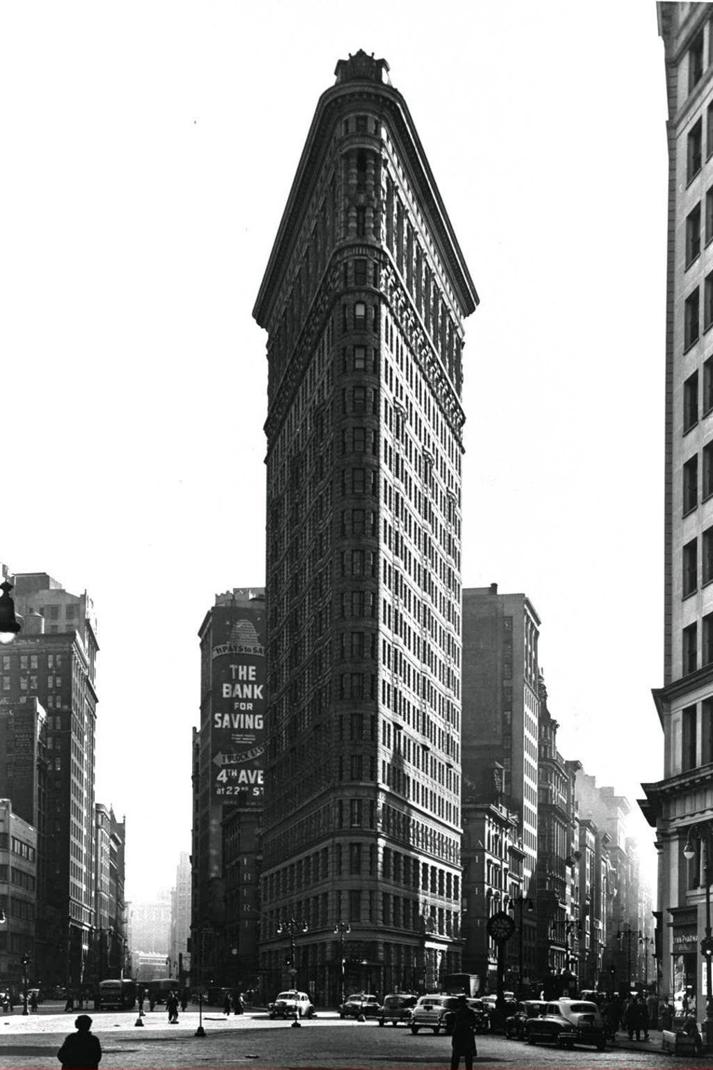 The iconic Flatiron Building in New York, which was completed in 1902.