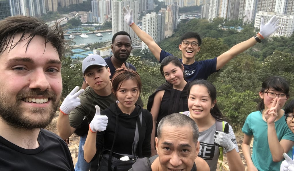 James Marlow (left) and his fellow ploggers, whom he refers to as ‘green ambassadors’, fill up to 20 bin bags while plogging. Photo: James Marlow