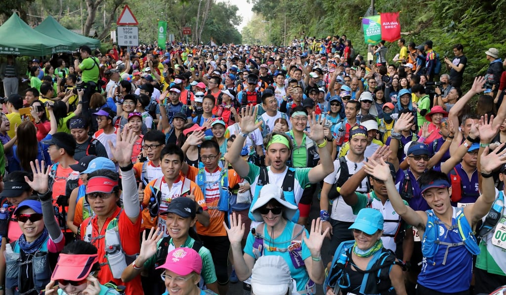 Competitors at the starting point of the 2018 Oxfam Trailwalker. Photo: Dickson Lee