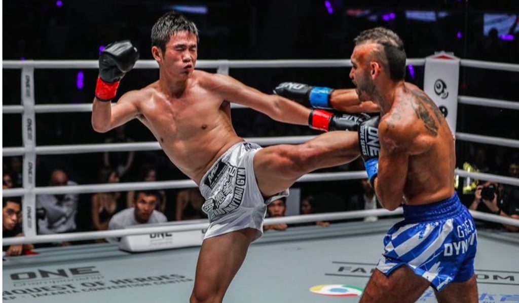 China’s Han Zihao in action against Greek fighter Stergos Mikkios in September 2018. Photo: One Championship
