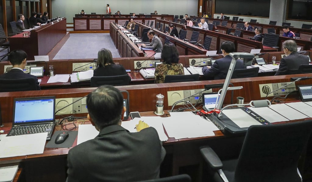 A security panel discusses the proposal at Legco on Friday. Photo: Winson Wong