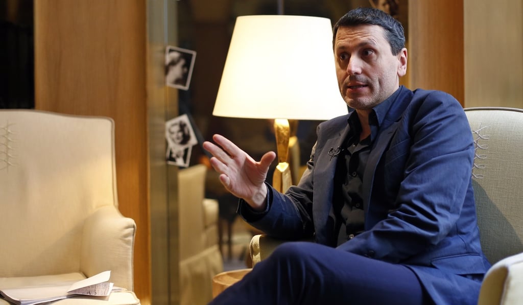 French writer Frederic Martel gestures during an interview on Friday. Photo: AP French writer Frederic Martel gestures during an interview on Friday. Photo: AP