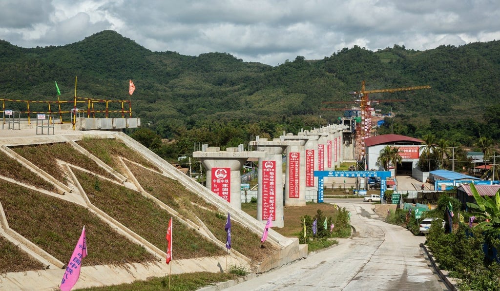 A section of the China-Laos Railway near Luang Prabang under construction on October 21, 2018. Construction works are being carried out by the China Railway Group. Photo: Bloomberg