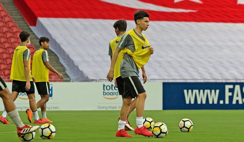 Benjamin Davis training at the Singapore National Stadium. Photo: Singapore Football Association