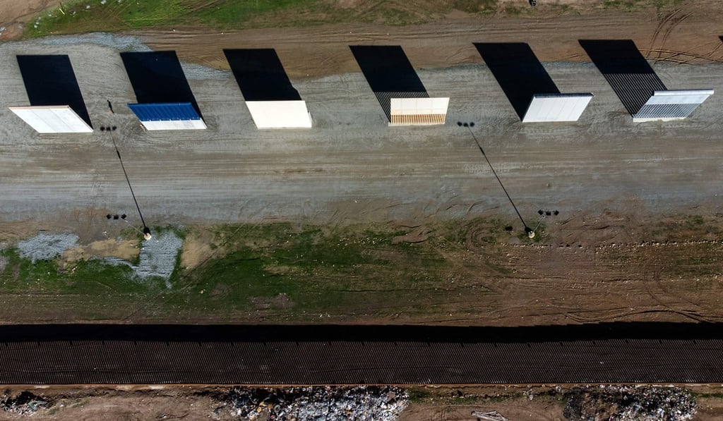 US President Donald Trump's border wall prototypes. Photo: AFP