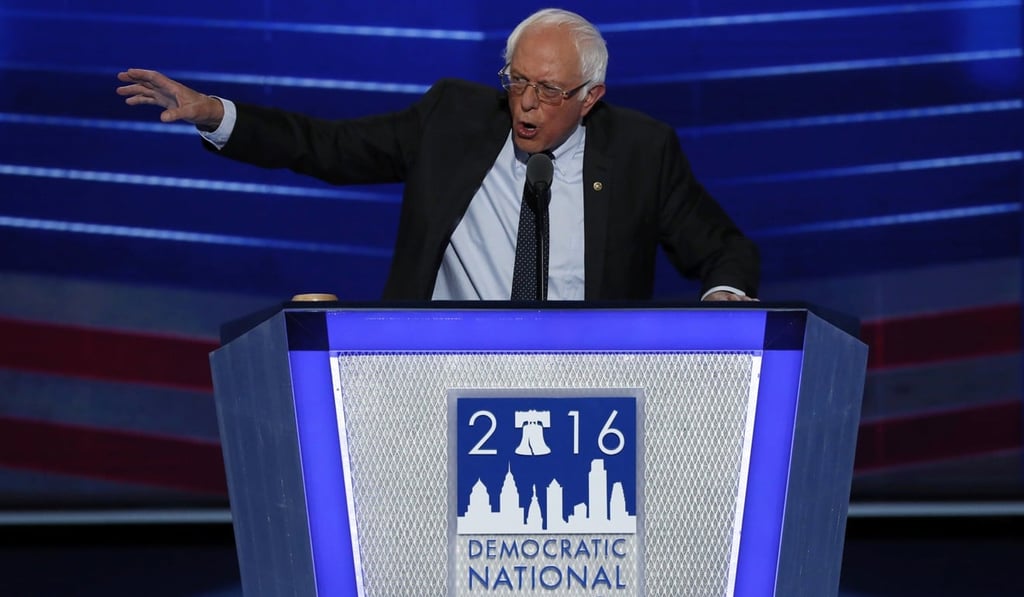 Sanders speaks at the Democratic National Convention in Philadelphia, Pennsylvania in July 2016. Photo: Reuters