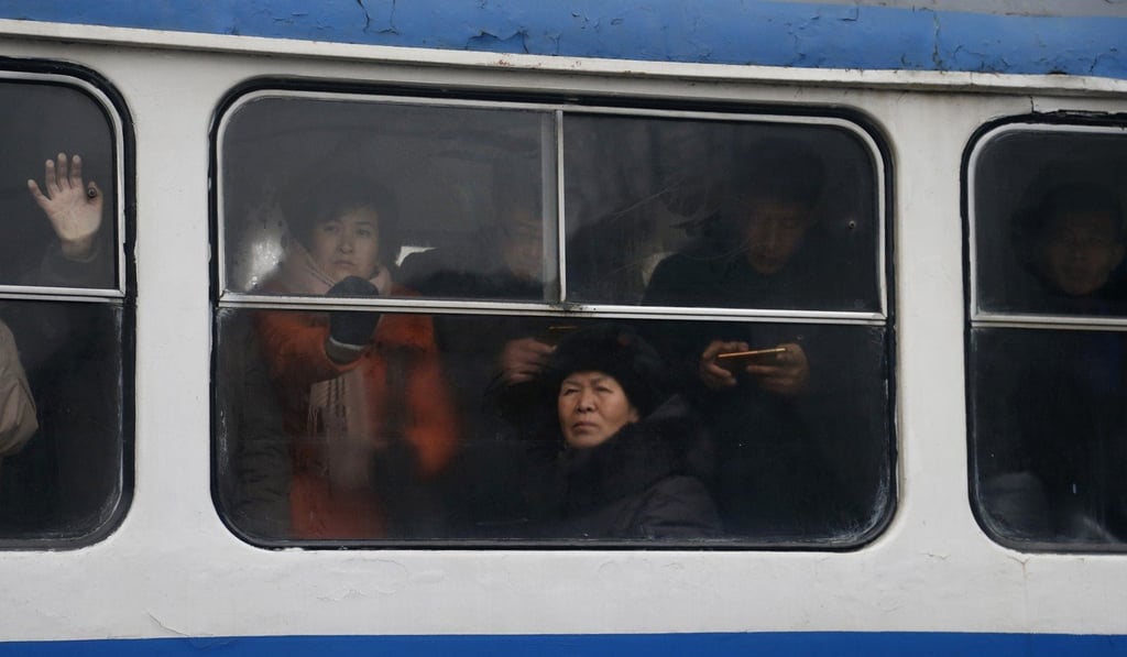 Passengers squeeze together in a crowded tram in downtown Pyongyang. Photo: AP Passengers squeeze together in a crowded tram in downtown Pyongyang. Photo: AP