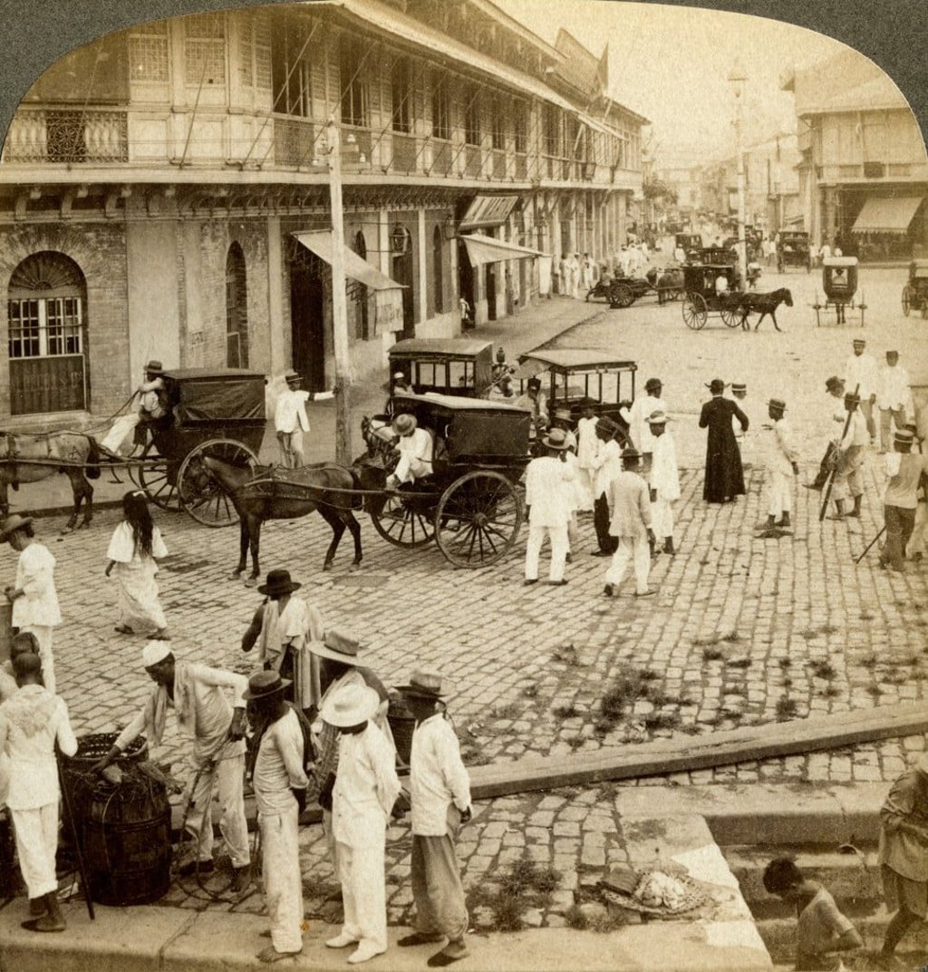 An undated photo of Rosario Road and Binondo Church. Photo: Alamy