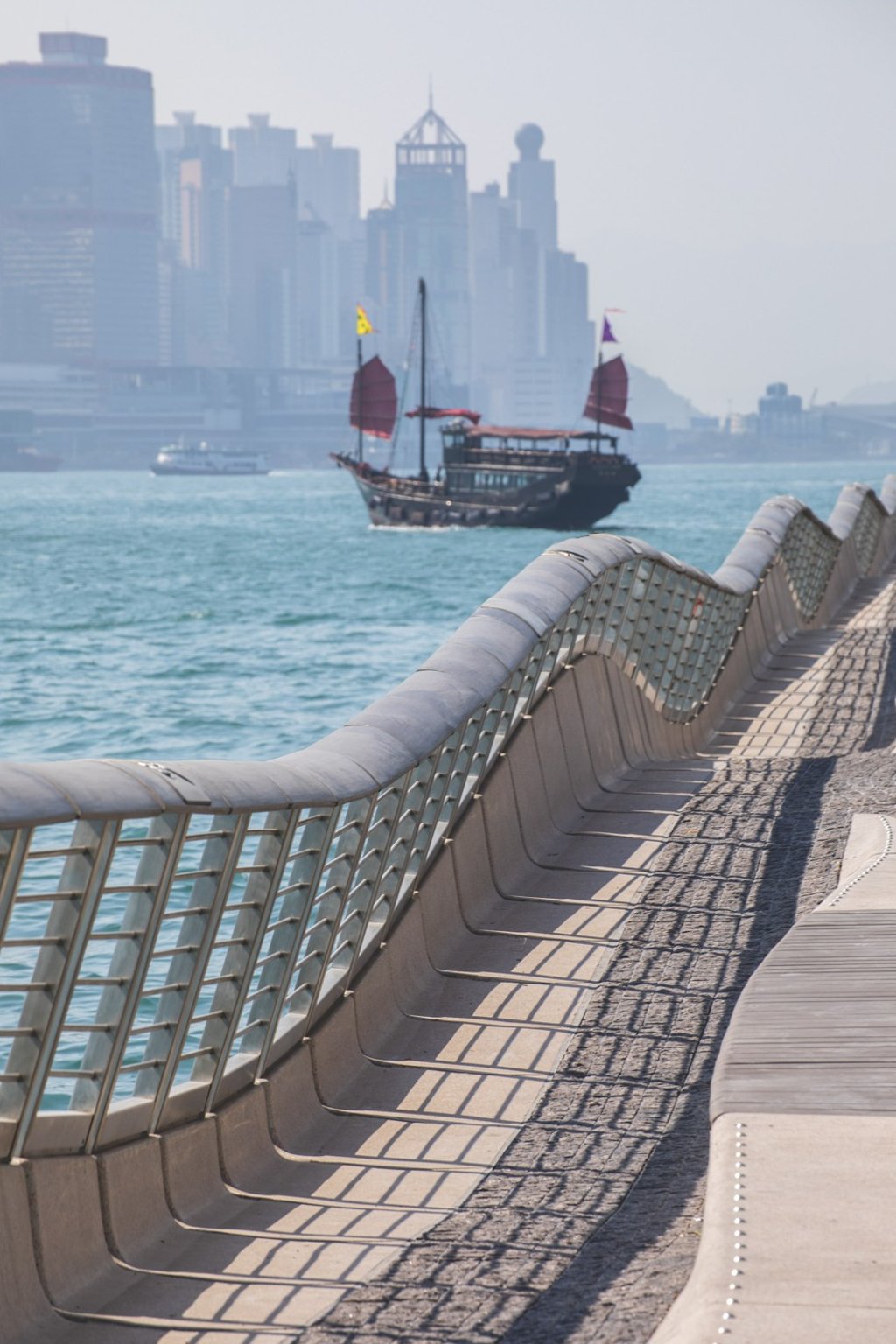 The walkway has been designed to make the most of the Hong Kong skyline.