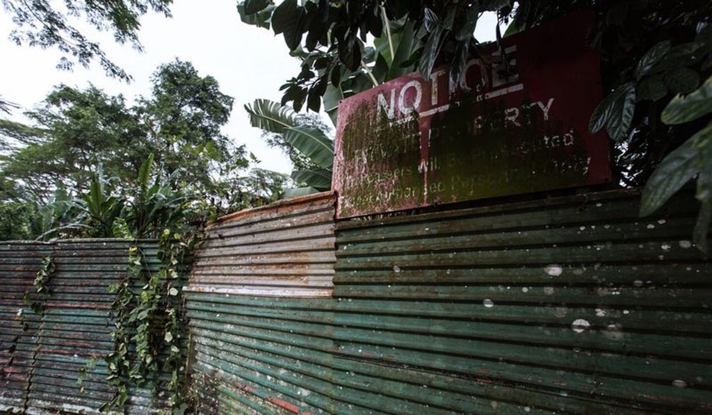 A private property sign at the site. Photo: Bloomberg